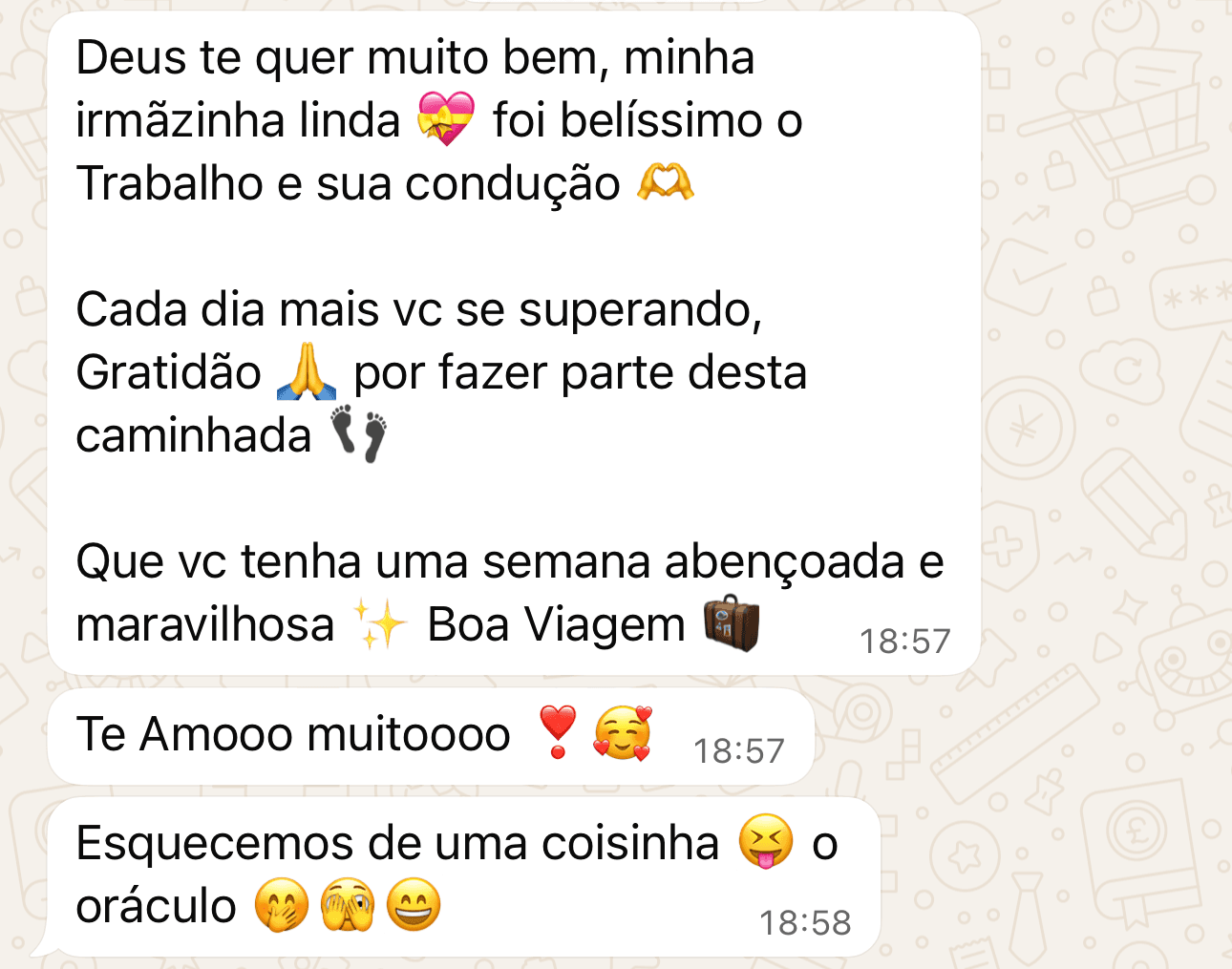 Print de mensagem de gratidao recebida por Camila Santana Terapias